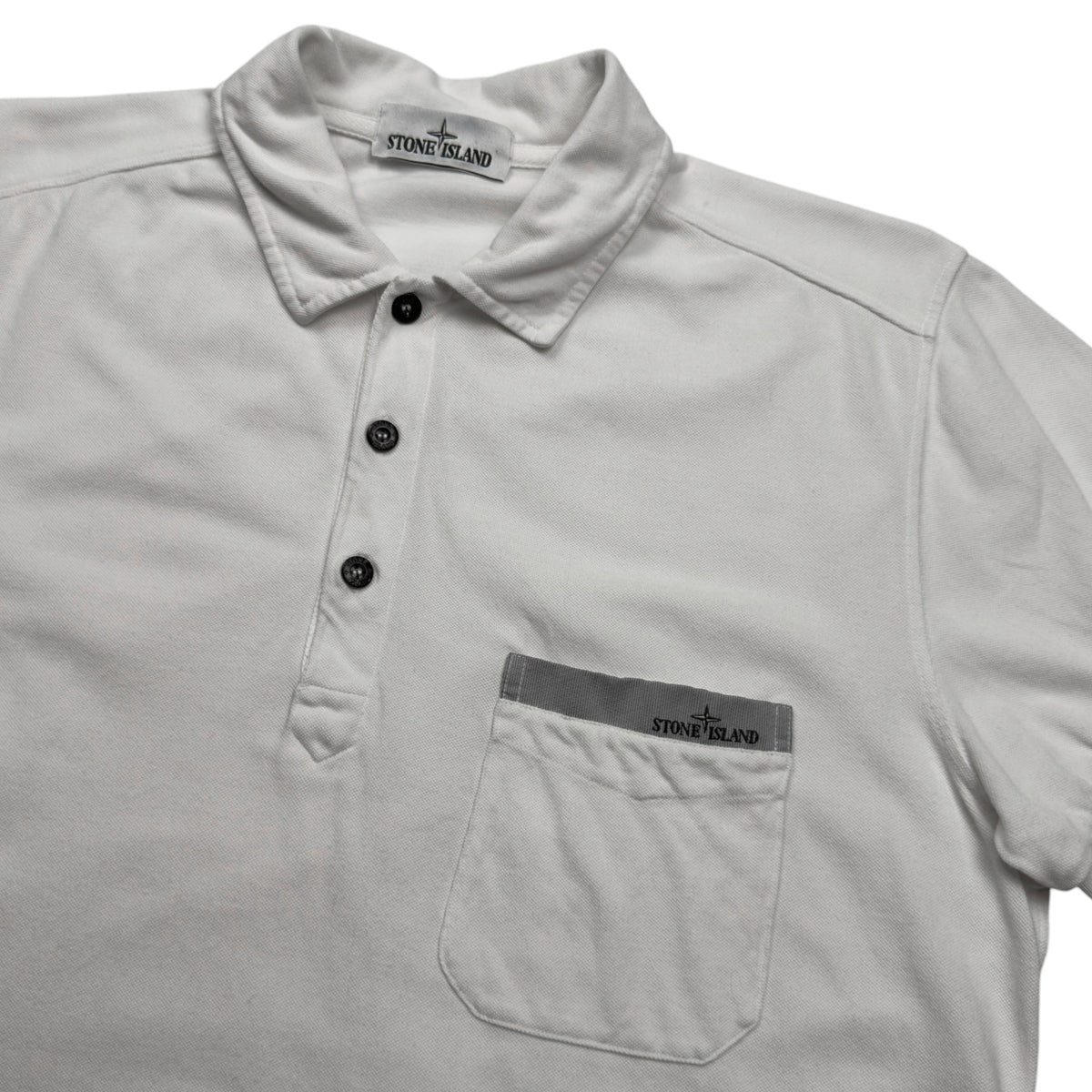 S/S 15 Stone Island Chest Pocket Polo Shirt - White