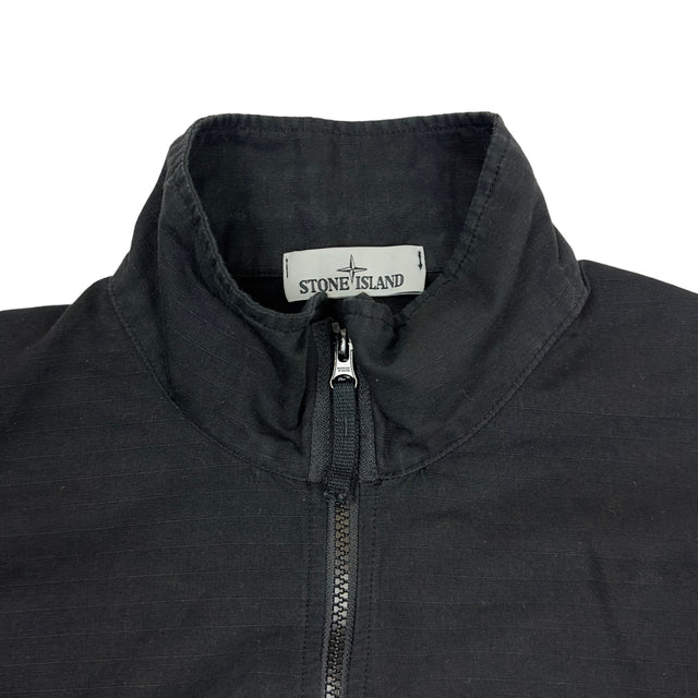 A/W 20 Stone Island Quarterzip Popover Ripstop Smock - Black