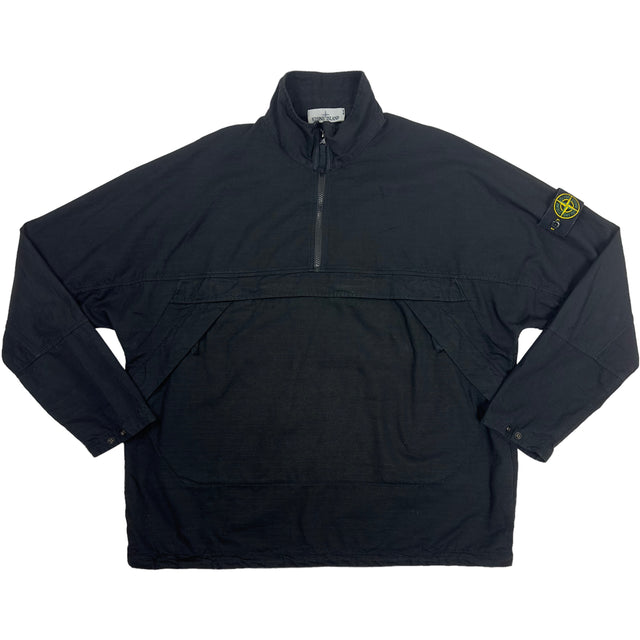 A/W 20 Stone Island Quarterzip Popover Ripstop Smock - Black