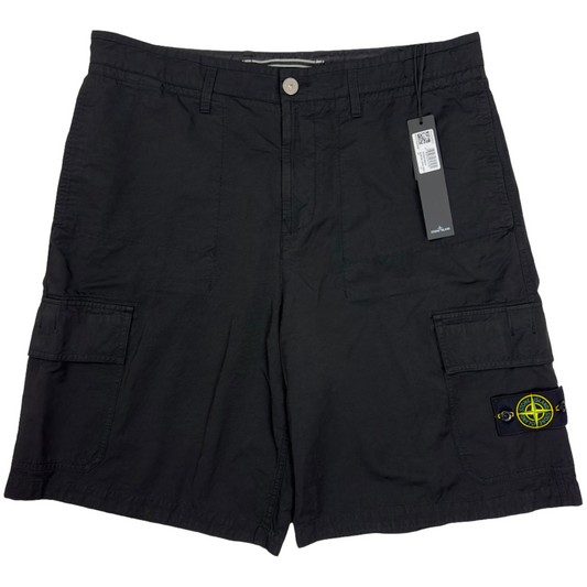 S/S 23 Stone Island Cupro Cotton Twill - Wide Leg Bermuda Cargo Shorts
