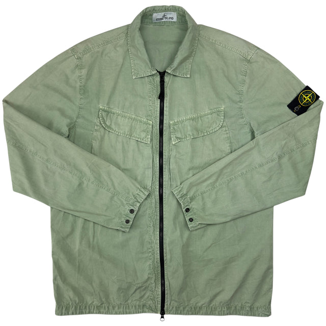A/W 22 Stone Island Cotton Overshirt - Sage Green