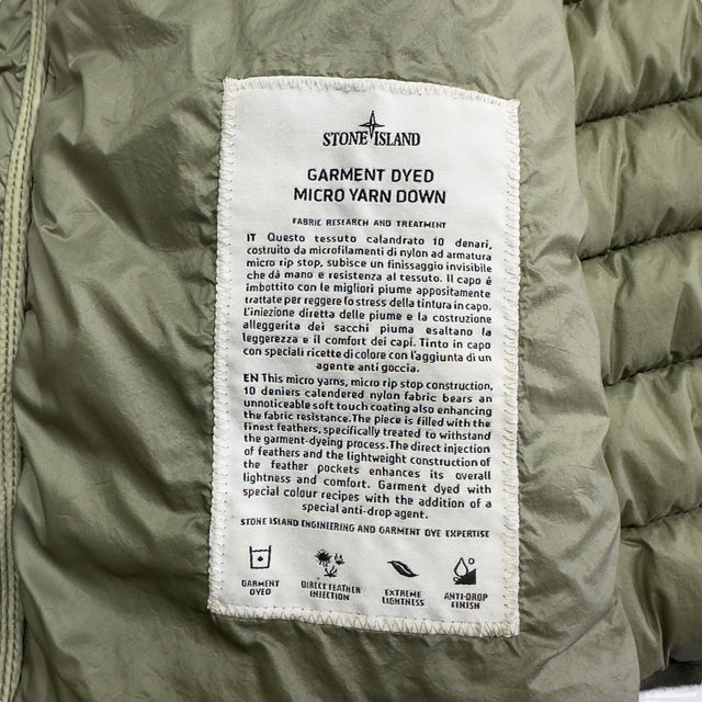 A/W 16 Stone Island Micro Yarn Down Puffer Jacket - Sage Green