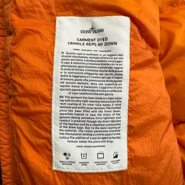 A/W 19 Stone Island Crinkle Reps NY Down Puffer Jacket - Orange