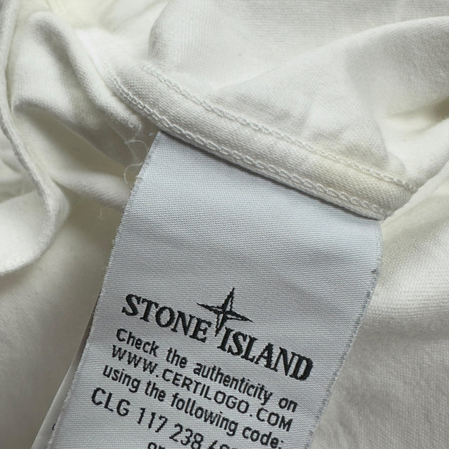 A/W 17 Stone Island Brushed Cotton Overshirt - White