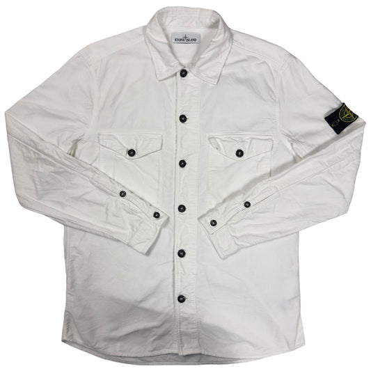 A/W 17 Stone Island Brushed Cotton Overshirt - White