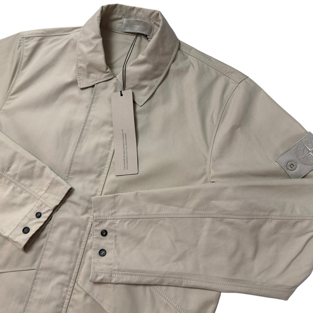 A/W 24 Stone Island Ghost Cotton Overshirt  - Beige Medium