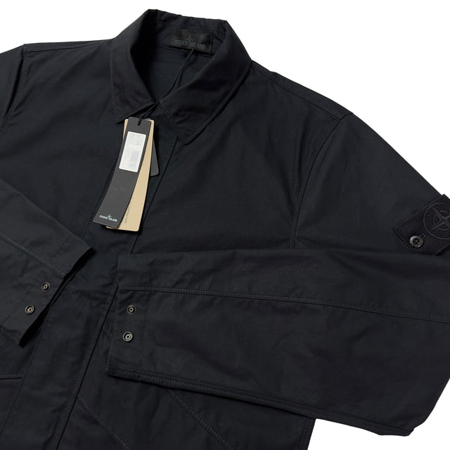 A/W 24 Stone Island Ghost Cotton Overshirt  - Black
