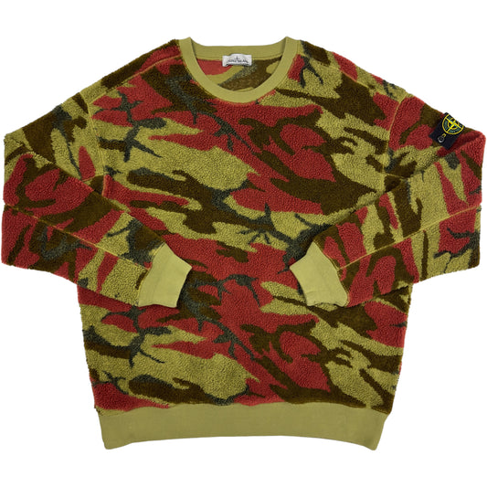 A/W 22 Stone Island Heritage Camo Fleece Sweat - Green XXL