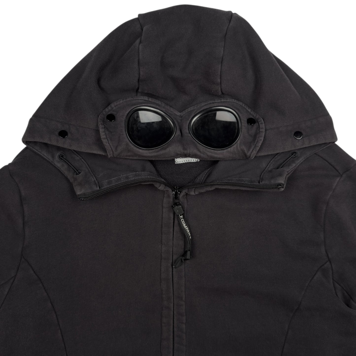 C.P. Company Diagonal Raised Fleece Goggle Full Zip - Black