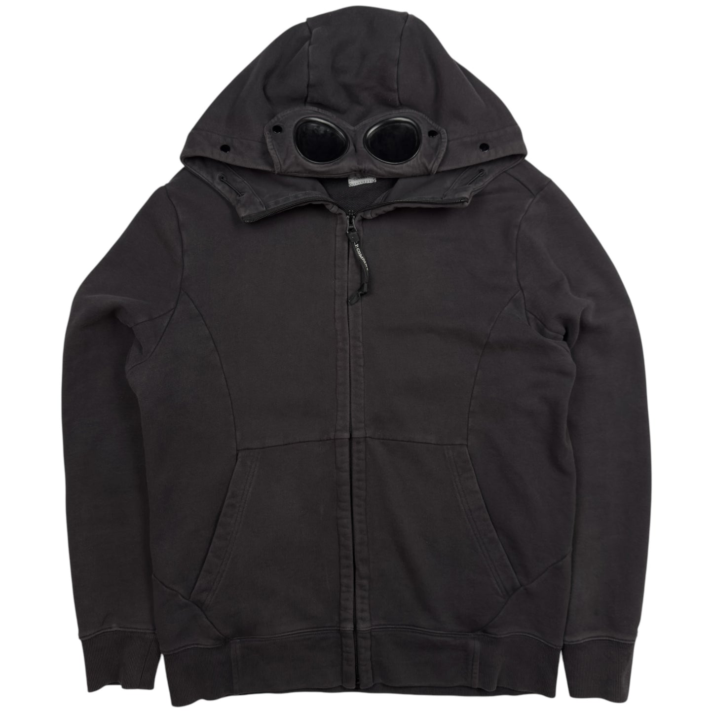 C.P. Company Diagonal Raised Fleece Goggle Full Zip - Black