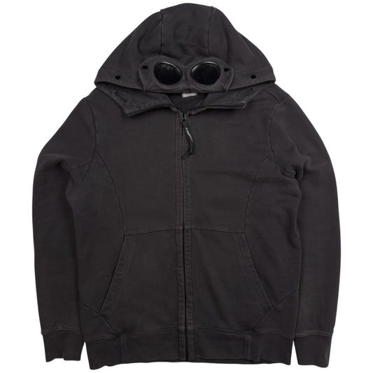 C.P. Company Diagonal Raised Fleece Goggle Full Zip - Black