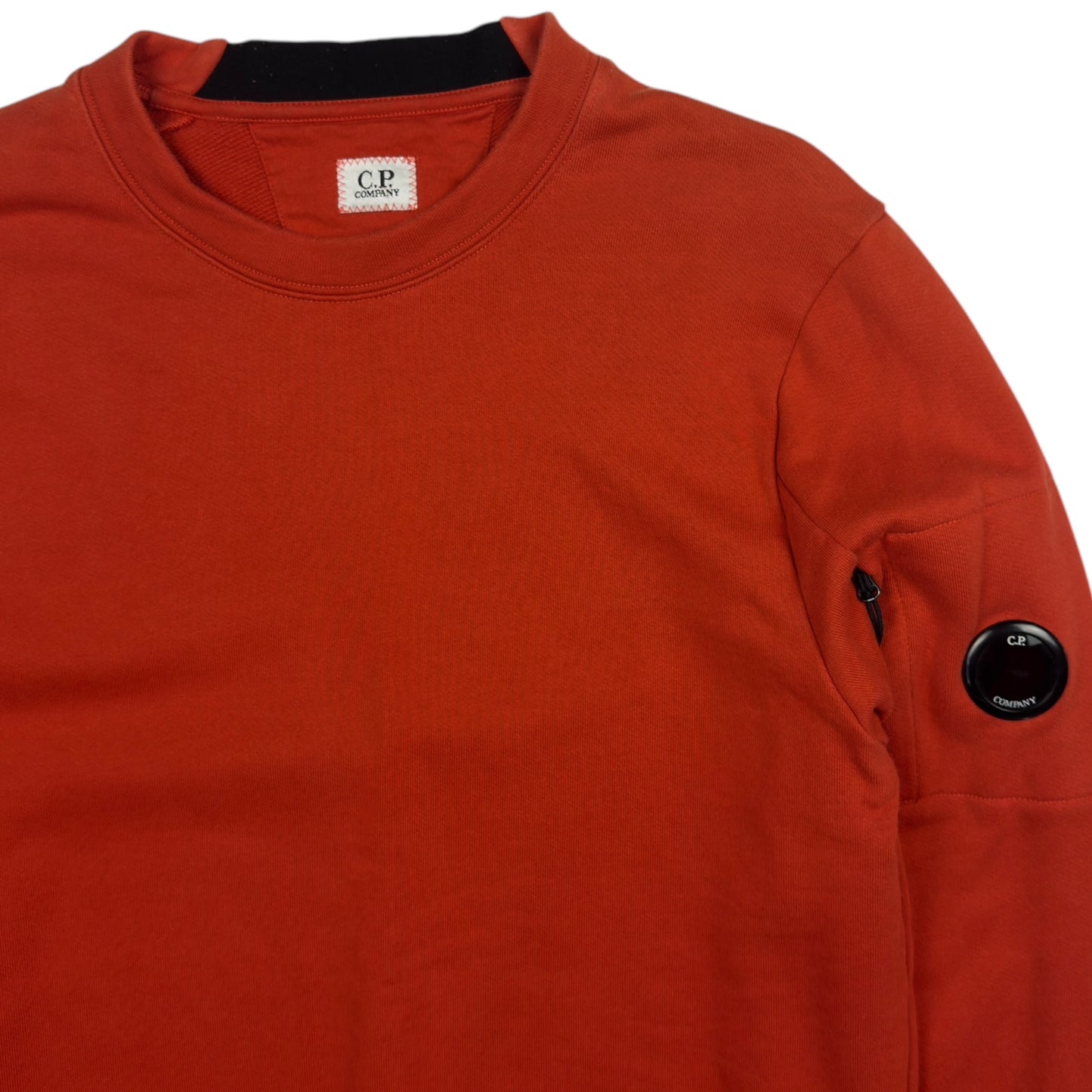 C.P. Company Diagonal Raised Fleece Crewneck Sweater - Orange