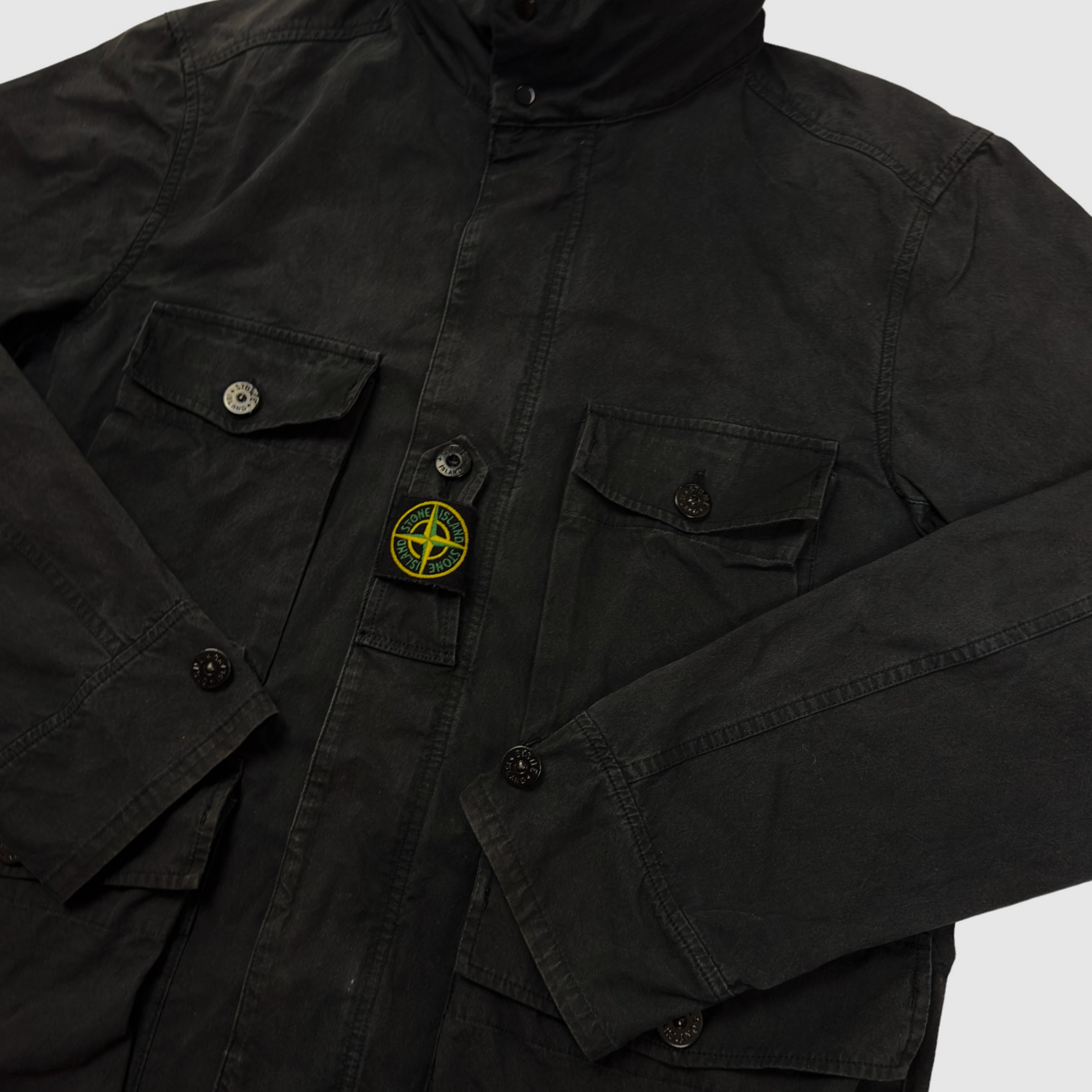 S/S 20 Stone Island Cotton Cordura Field Jacket - Black – Dans Designer