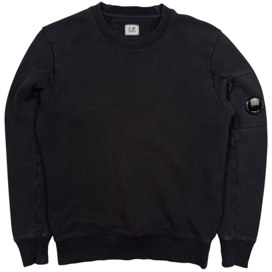C.P. Company Diagonal Raised Fleece Crewneck Sweater - Black