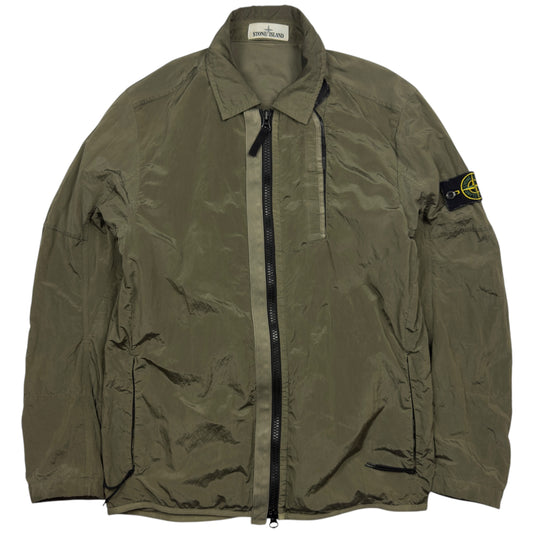 A/W 18 Stone Island Lined Nylon Metal Overshirt - Khaki