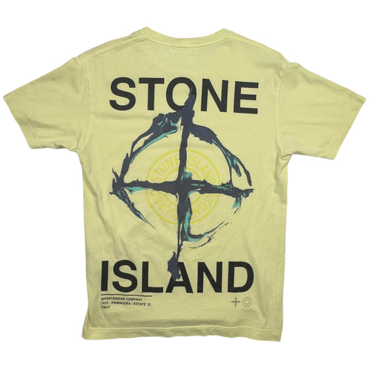 S/S 21 Stone Island Marble Three Print T-Shirt - Light Yellow