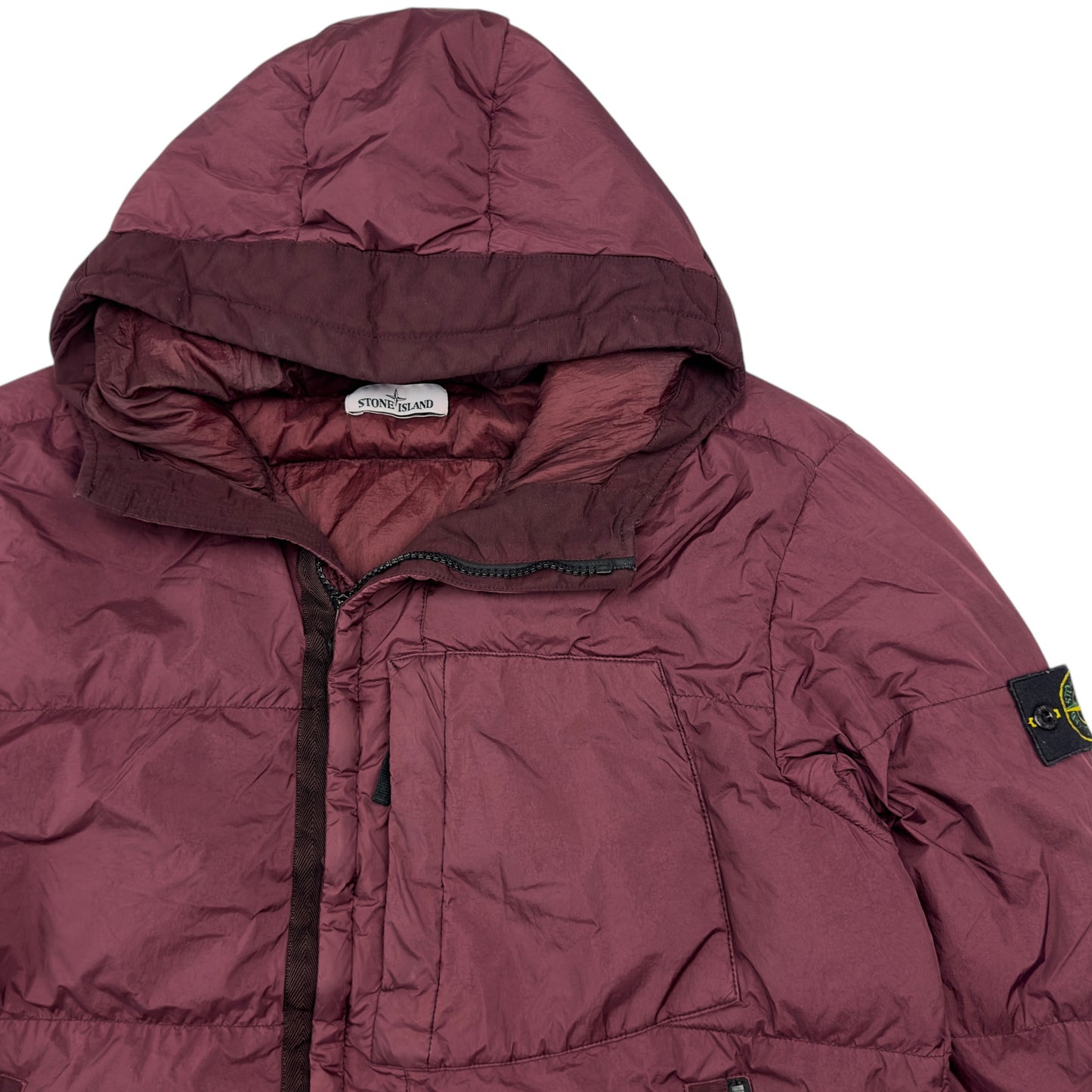 A/W 17 Stone Island Crinkle Reps NY Down Puffer Jacket Burgundy