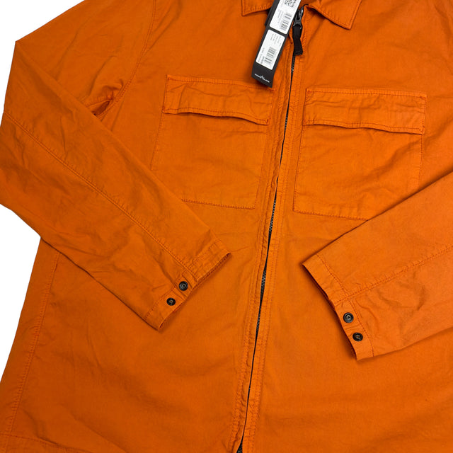 S/S 23 Stone Island Supima Cotton Twill Stretch-TC Overshirt - Orange