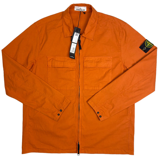 S/S 23 Stone Island Supima Cotton Twill Stretch-TC Overshirt - Orange