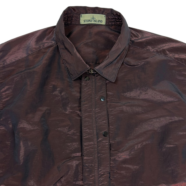 S/S 16 Stone Island Weft Nylon Metal Overshirt - Dark Red