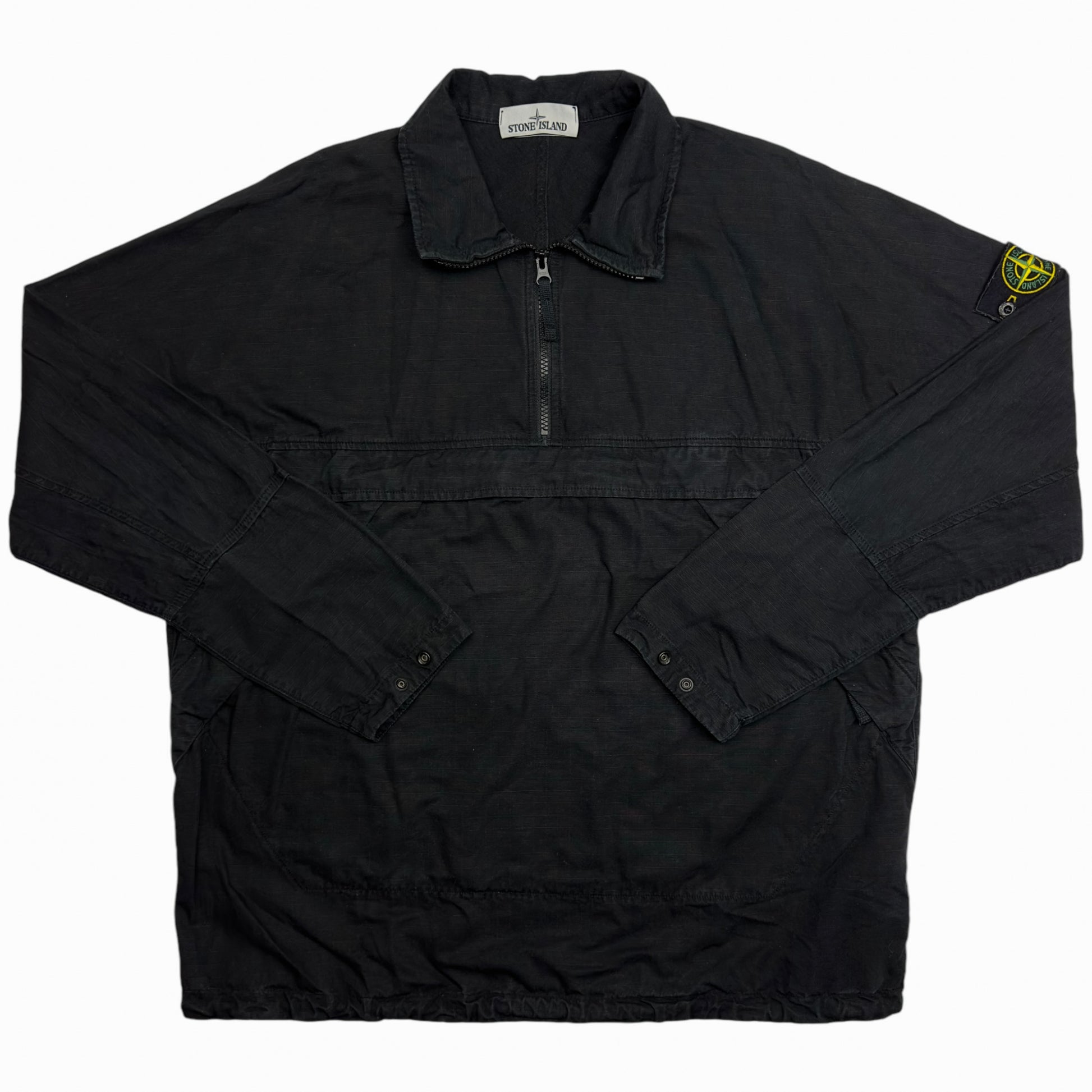A/W 20 Stone Island Quarter zip Popover Ripstop Smock Black