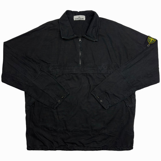 A/W 20 Stone Island Quarter zip Popover Ripstop Smock - Black