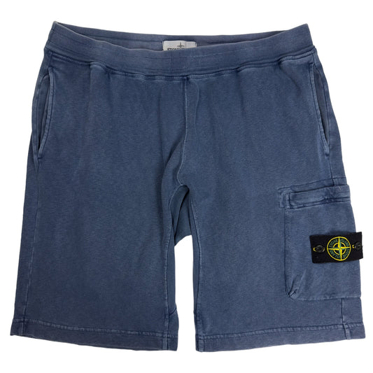 S/S 18 Stone Island Cotton Jersey Cargo Shorts - Blue