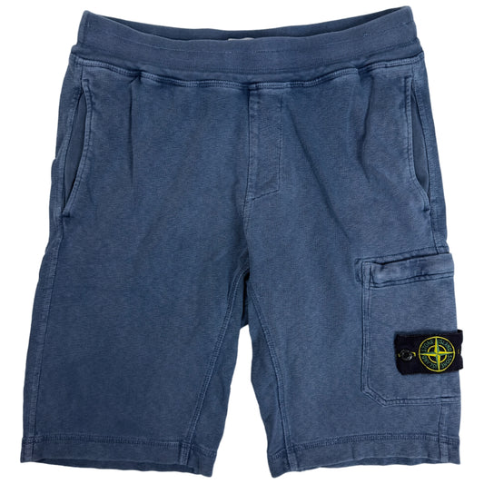 S/S 17 Stone Island Cotton Jersey Cargo Shorts - Blue