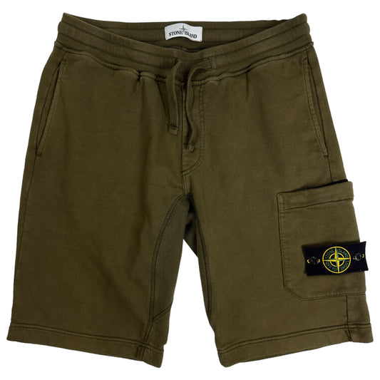 S/S 18 Stone Island Cotton Jersey Cargo Shorts - Green