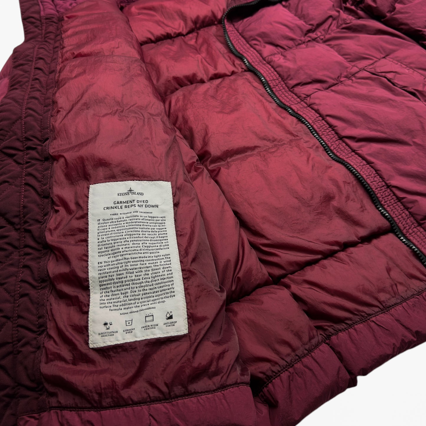 A/W 18 Stone Island Crinkle Reps NY Down Puffer Jacket - Burgundy