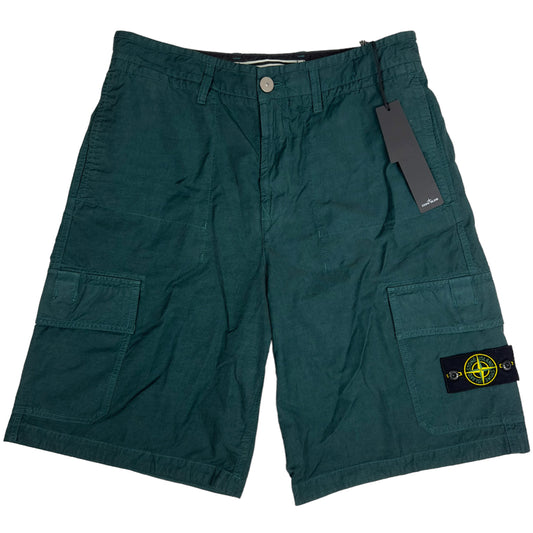 S/S 23 Stone Island Cupro Cotton Twill - Wide Leg Bermuda Cargo Shorts - 31"