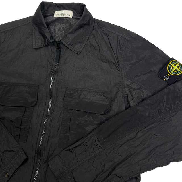 S/S 19 Stone Island Nylon Metal Ripstop Overshirt - Black