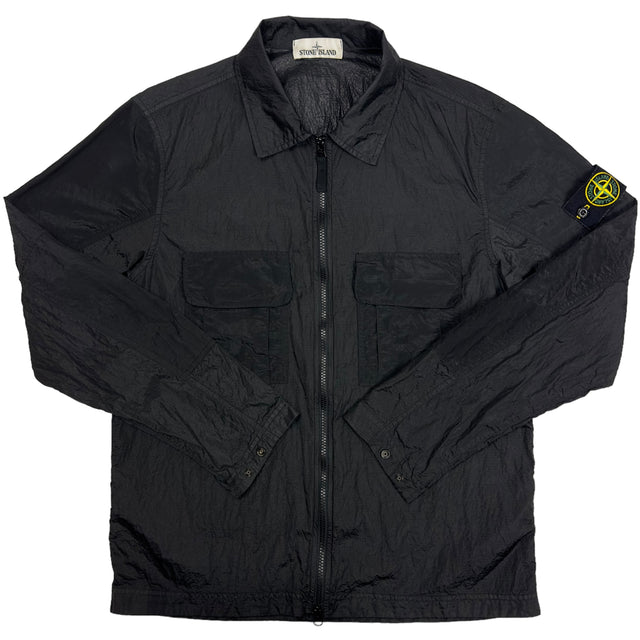 S/S 19 Stone Island Nylon Metal Ripstop Overshirt - Black