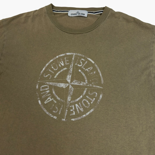 S/S 17 Stone Island Distressed Logo T-Shirt