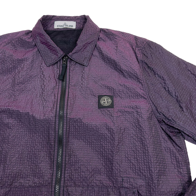 A/W 20 Stone Island Seersucker Nylon Overshirt - Purple