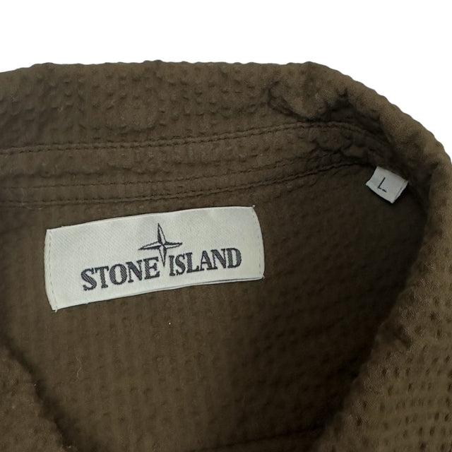 S/S 20 Stone Island Seersucker Overshirt - Brown
