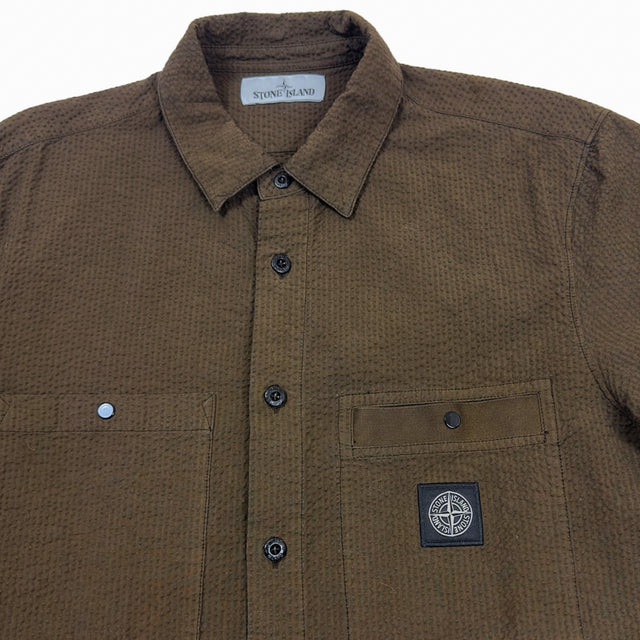 S/S 20 Stone Island Seersucker Overshirt - Brown