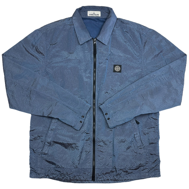 A/W 20 Stone Island Seersucker Nylon Overshirt - Blue
