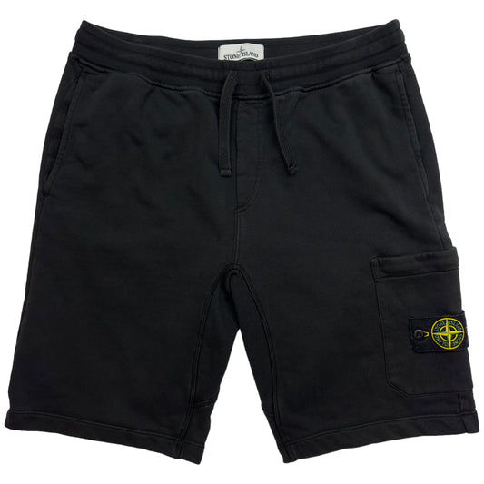 S/S 19 Stone Island Cotton Jersey Cargo Shorts - Black