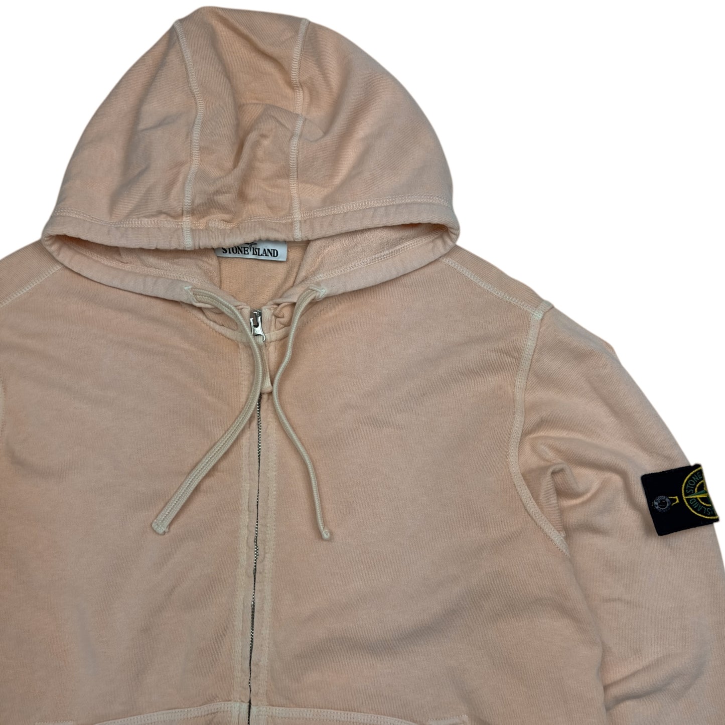 S/S 18 Stone Island Full Zip Hoodie - Light Apricot