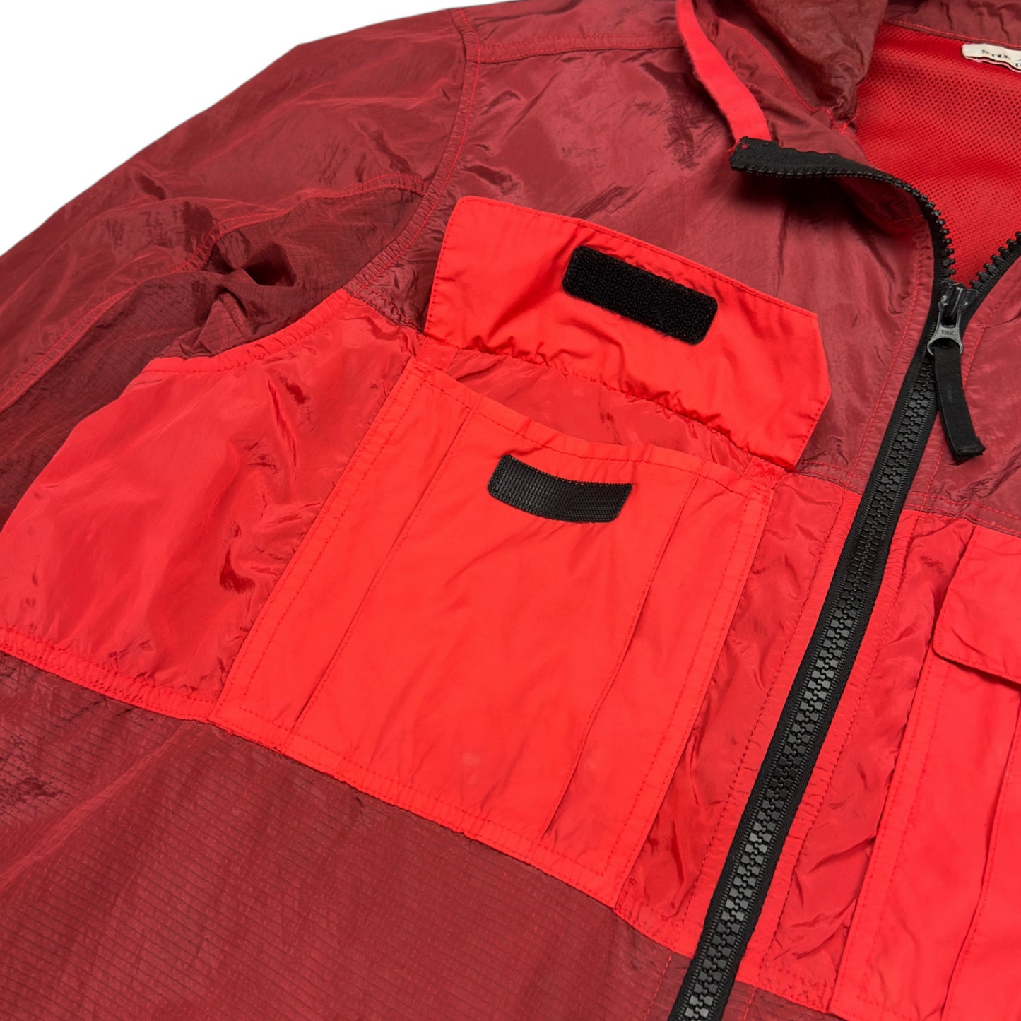 S/S 19 Stone Island Nylon Metal Watro Ripstop Windbreaker Jacket - Red