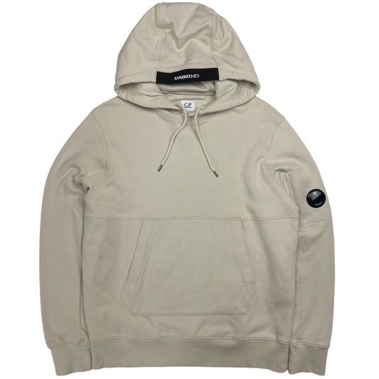 C.P. Company Diagonal Fleece Lens Hoodie - Cream