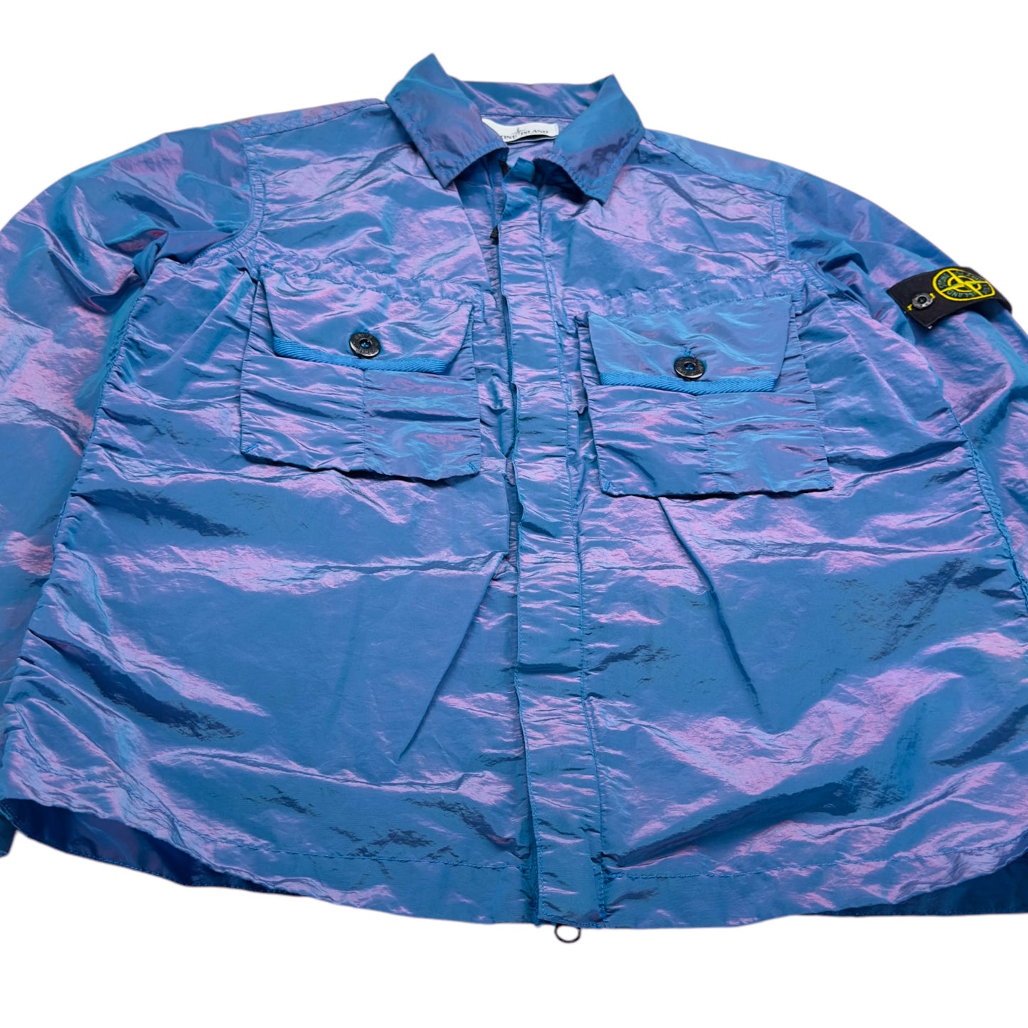 S/S 17 Stone Island Nylon Metal Weft Overshirt - Blue/Pink