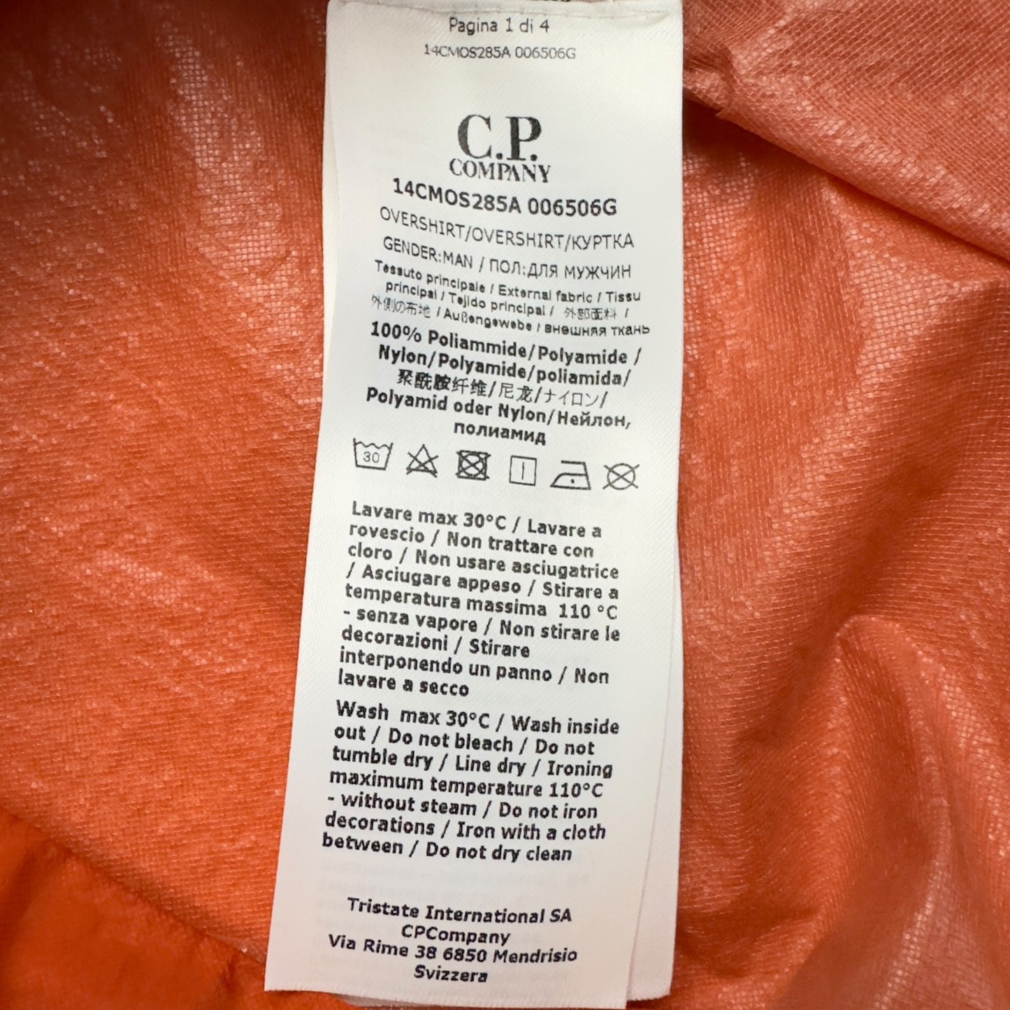 C.P. Company Light Microweave Laminated Back Logo Jacket - Orange