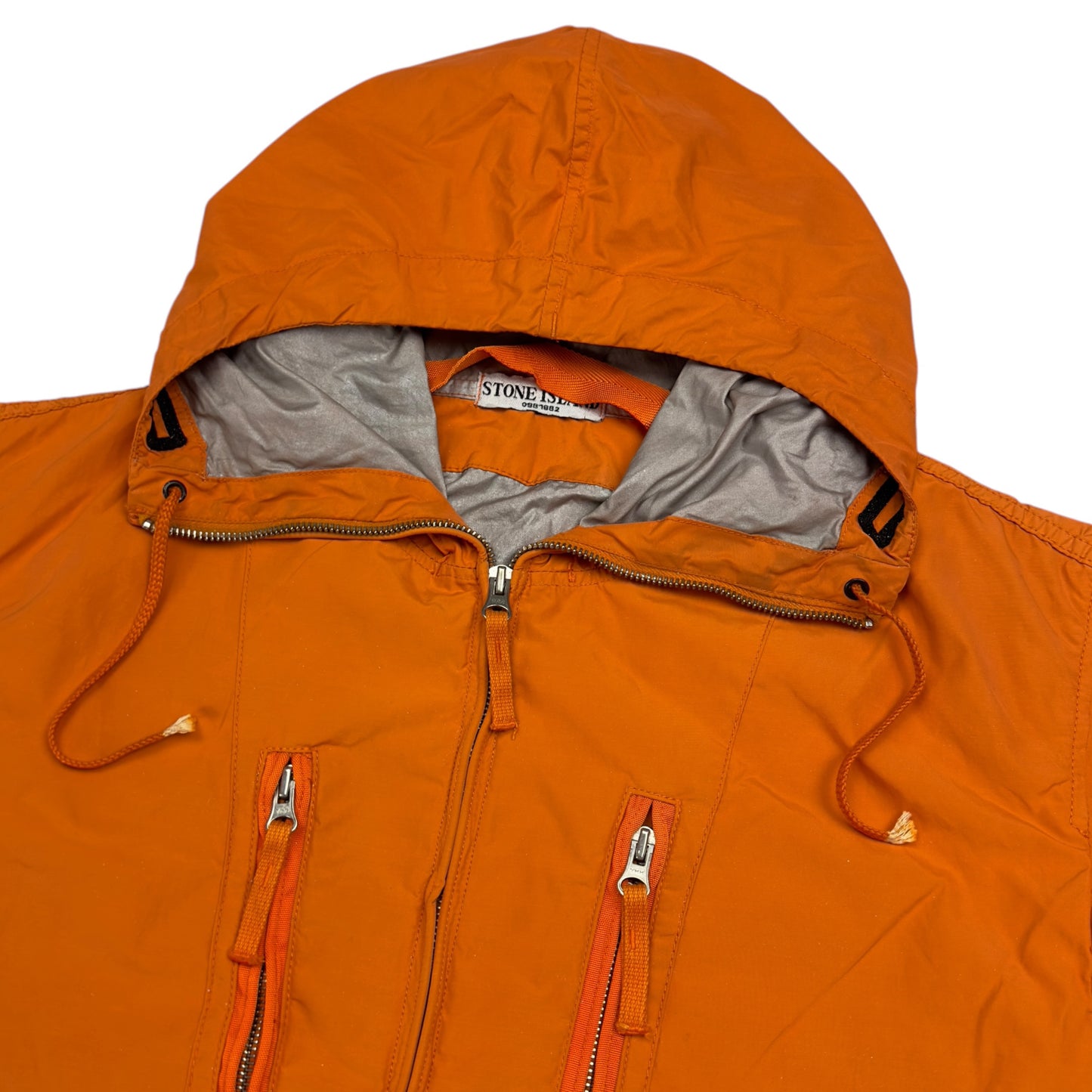 S/S 08 Stone Island Poly Coated Technical Windbreaker Jacket - Orange