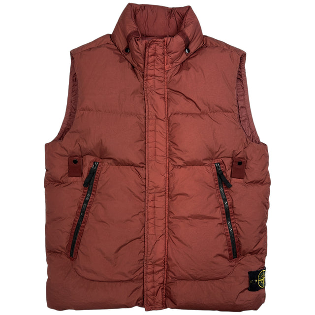 A/W 21 Stone Island Crinkle Reps R NY Down Gilet - Rust