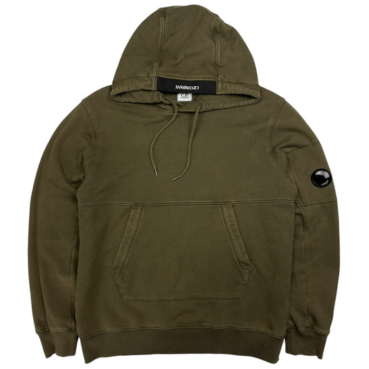 C.P. Company Diagonal Fleece Lens Hoodie - Khaki