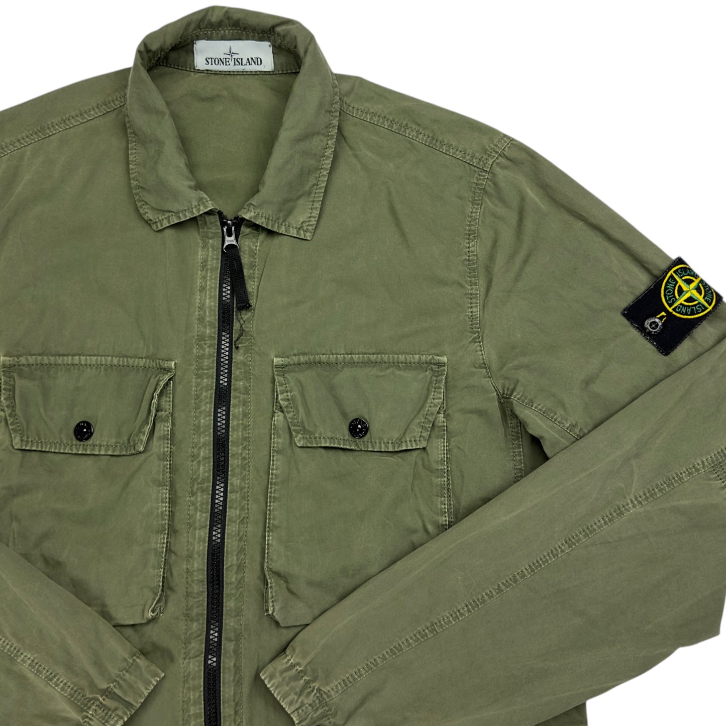 A/W 21 Stone Island Brushed Cotton Overshirt - Khaki