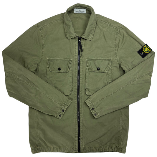 A/W 21 Stone Island Brushed Cotton Overshirt - Khaki