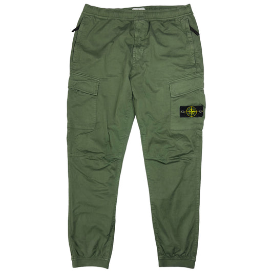 Stone Island Stretch Cotton Cuffed Cargo Trousers - Khaki